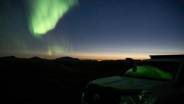 Display of beautiful northern lights